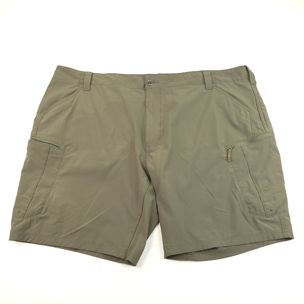 5.11 Tactical Shorts Mens‎ 44x10 Army Green Zippered Cargo Pockets Stretch Nylon